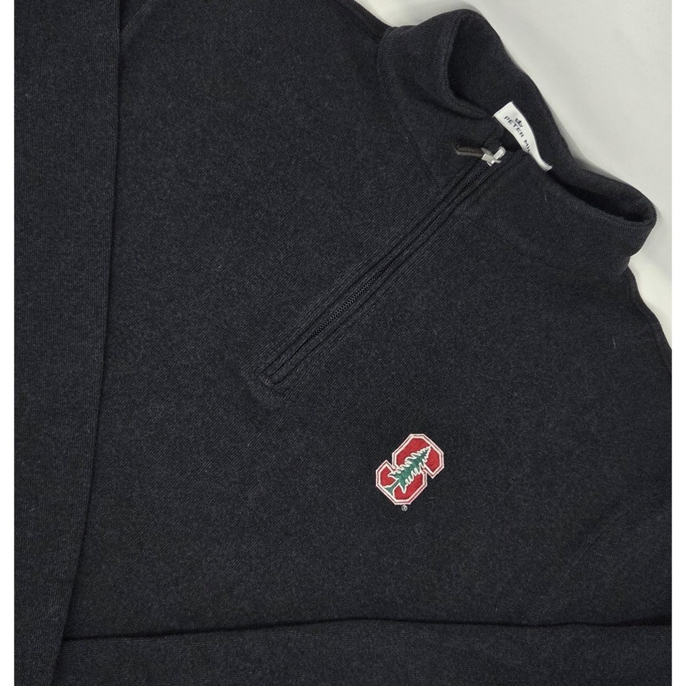 Peter Millar Quarter Zip Pullover Sweater Stanford Cardinals Men's Medium Black